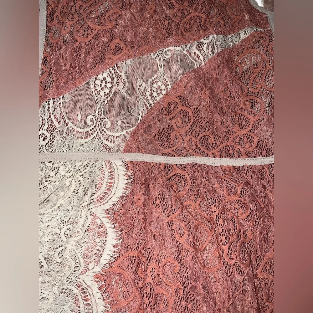Gimmicks by BKE Rose Pink & Taupe Lace Spaghetti Straps Dress Tunic Women’s XS - Picture 8 of 12